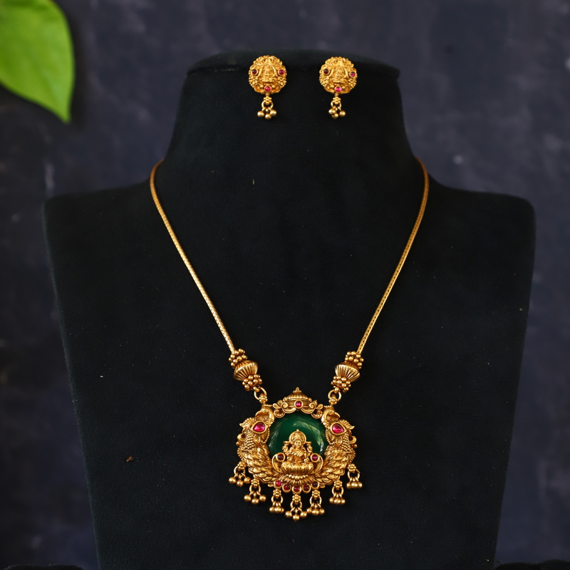 LONG HARAM IN LAKSHMI I DESIGN WITH GOLD BALL DROPPED