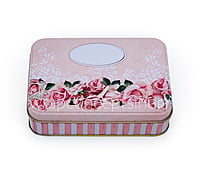 Pink Floral Rectangle Tins (Pack of 6)