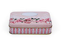 Pink Floral Rectangle Tins (Pack of 6)