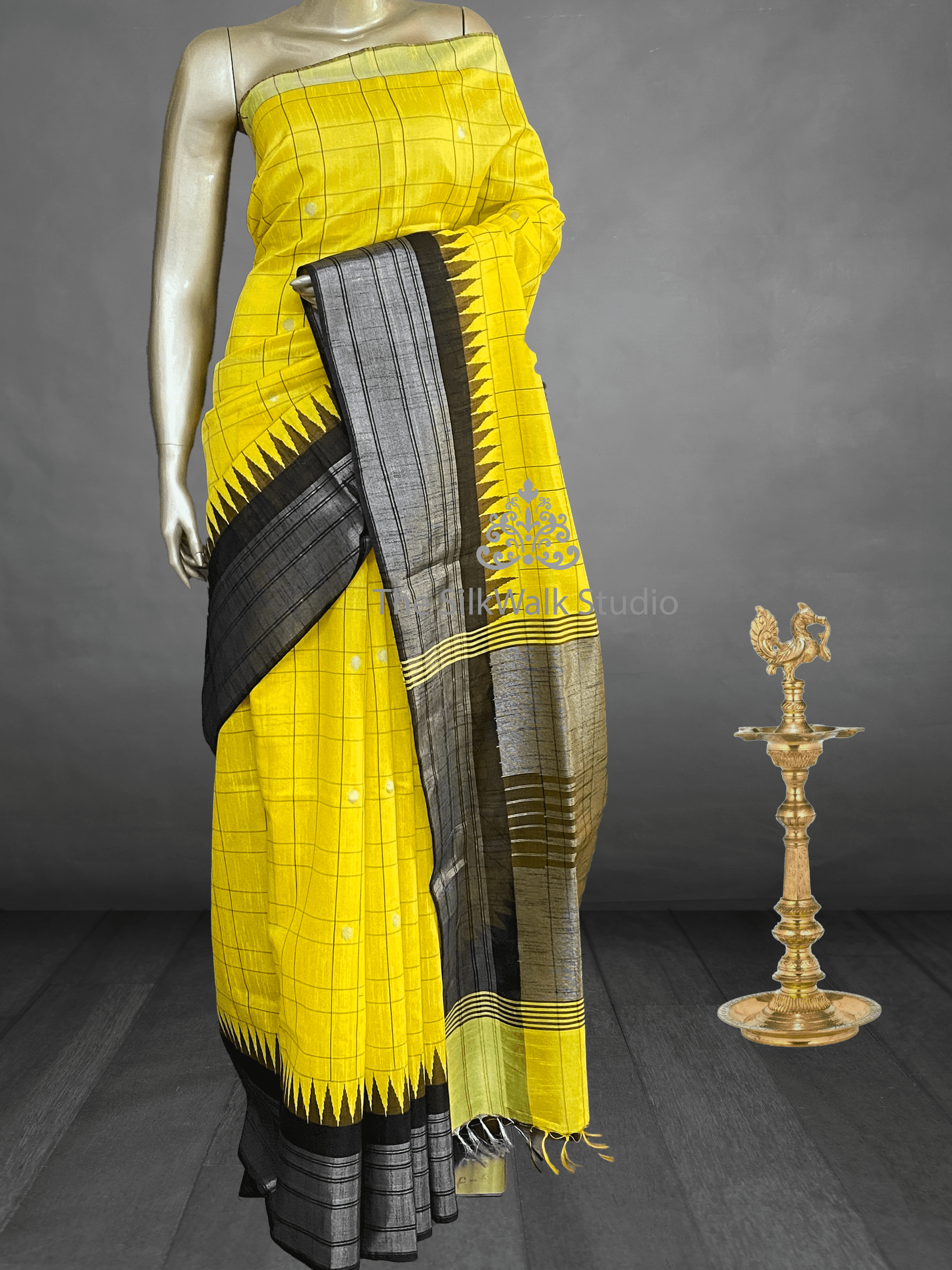 Manasa - The Semi Raw Silk Saree in Temple Border 18901