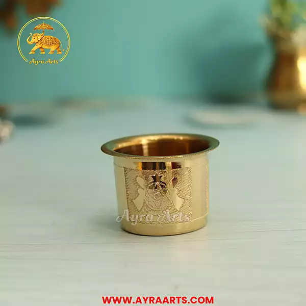 Shank Chakra Namah Engraved Brass Glass