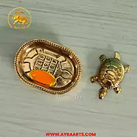 Brass Vastu Tortoise Plate for Home Office Business - Size 2