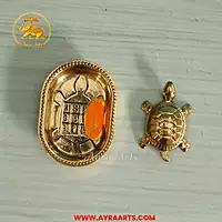 Brass Vastu Tortoise Plate for Home Office Business - Size 2