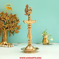 Brass Vasudev Mayuri Samai Standing Diya Lamp