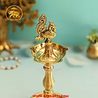 Brass Vasudev Mayuri Samai Standing Diya Lamp