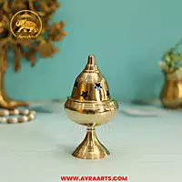 Brass Tulasi Kota Handi Stand Diya - Size 2