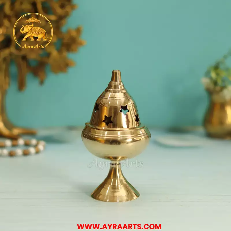 Brass Tulasi Kota Handi Stand Diya - Size 2