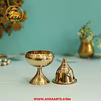 Brass Tulasi Kota Handi Stand Diya - Size 2