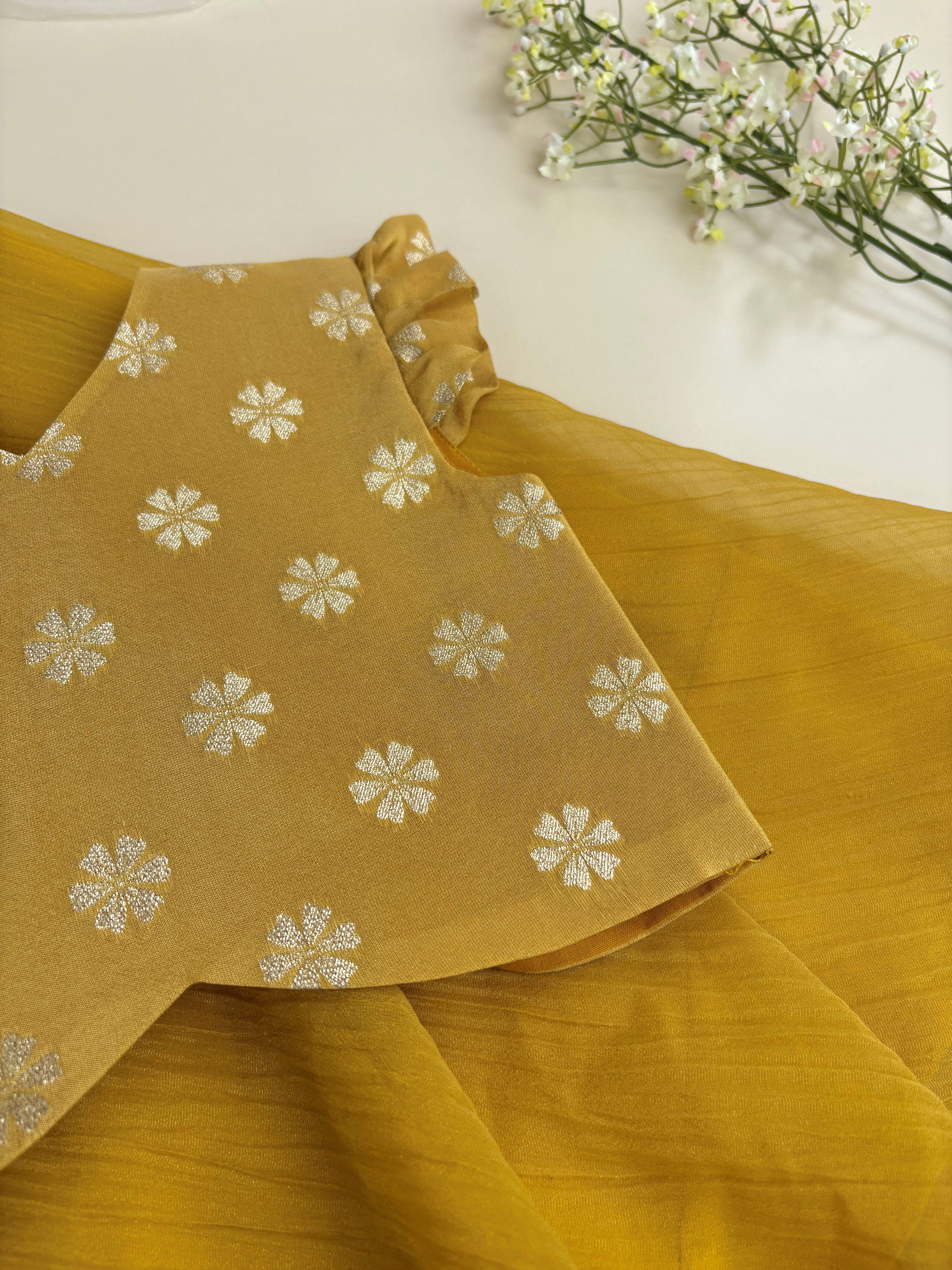 Marigold Blossom Brocade Silk Set