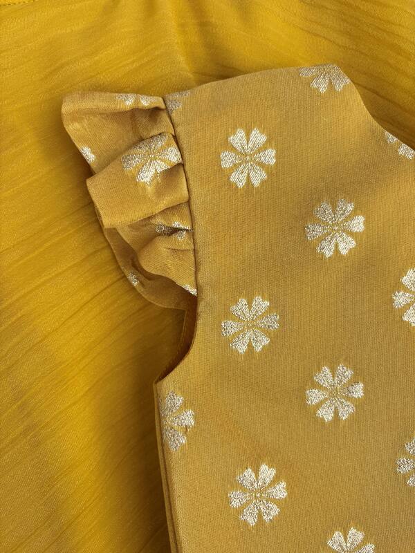 Marigold Blossom Brocade Silk Set