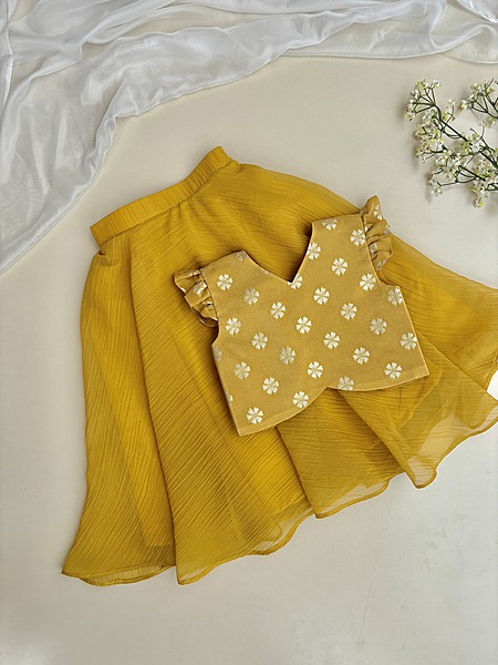 Marigold Blossom Brocade Silk Set