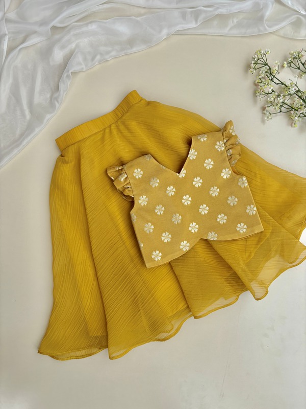 Marigold Blossom Brocade Silk Set