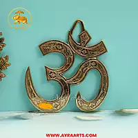 Brass Om Wall Hanging - 8.5 Inch Height