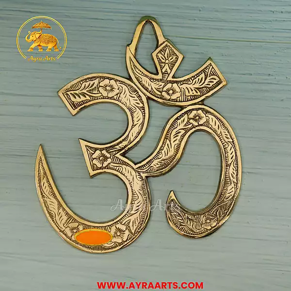 Brass Om Wall Hanging - 8.5 Inch Height