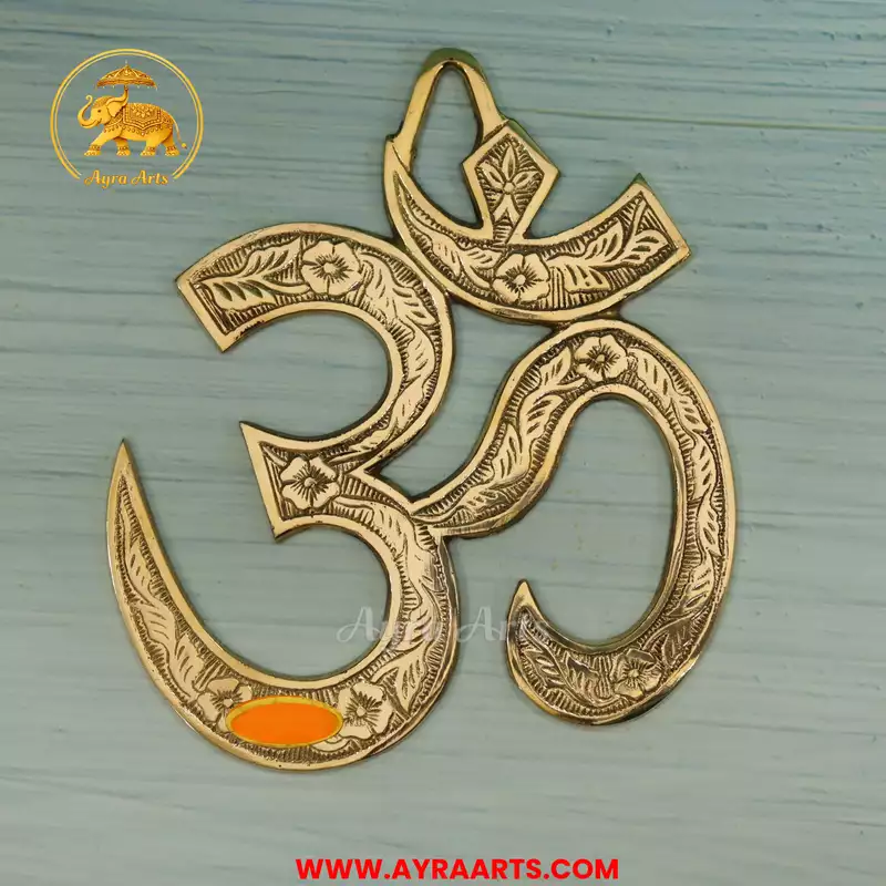 Brass Om Wall Hanging - 8.5 Inch Height