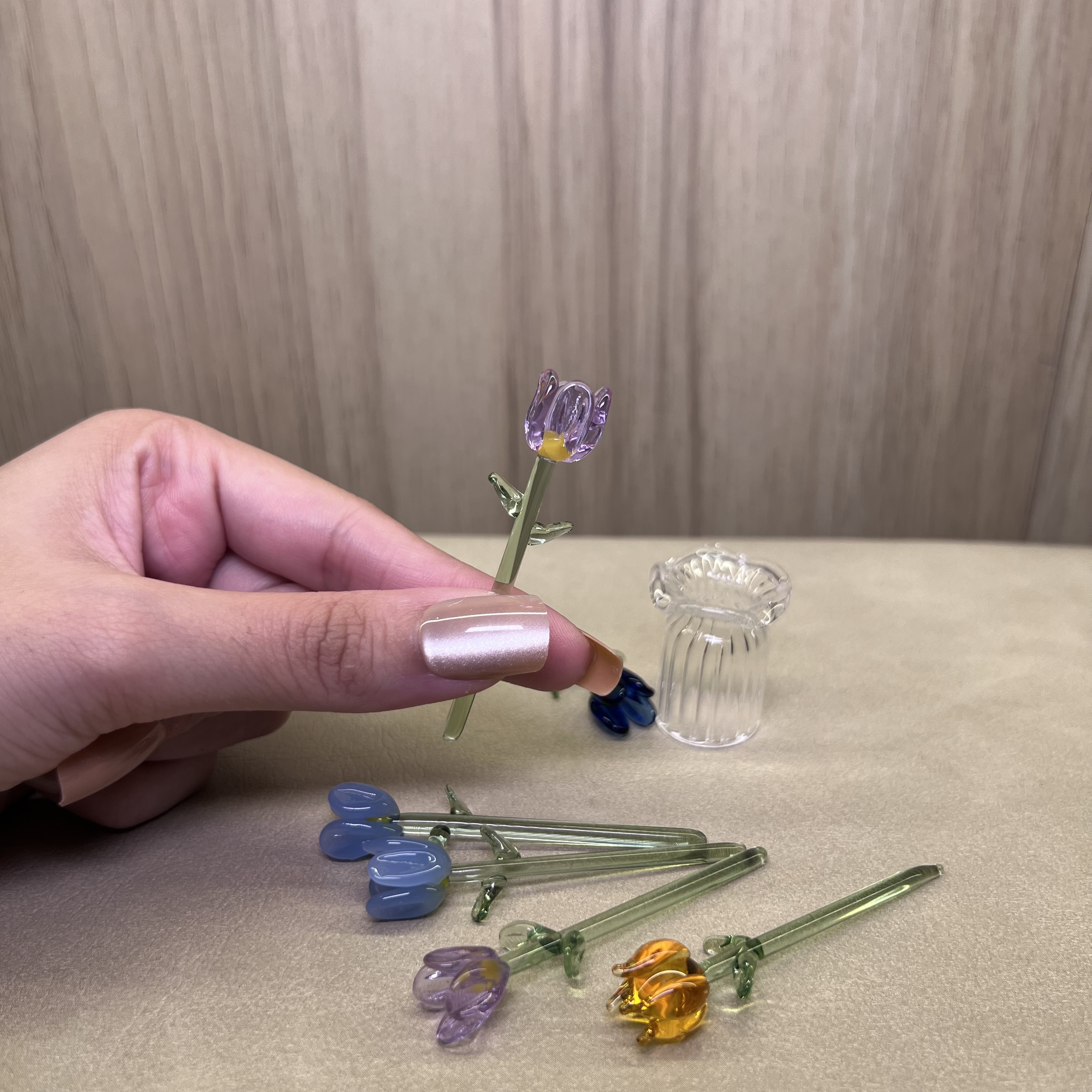 Mini Glass Flower Vase Set