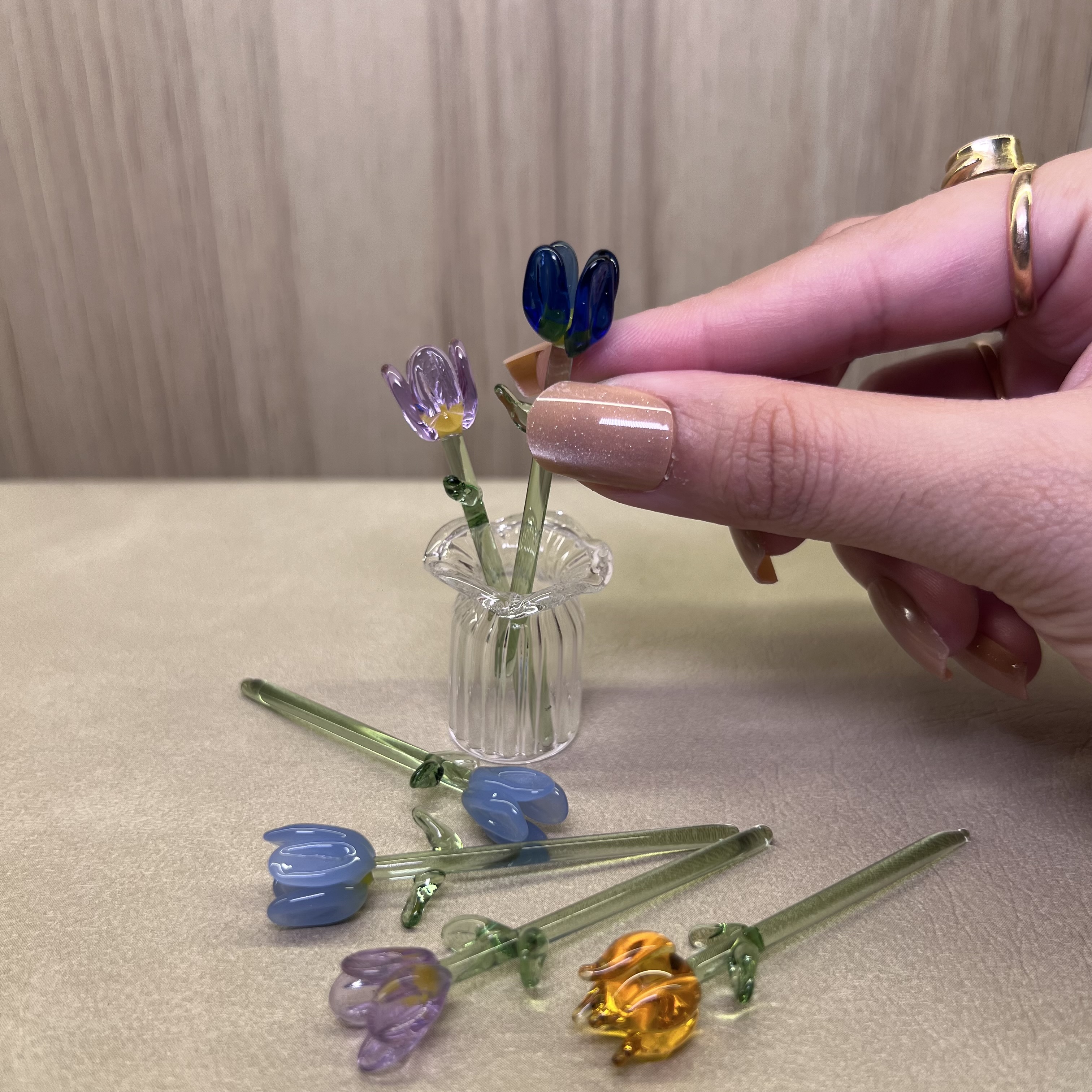 Mini Glass Flower Vase Set