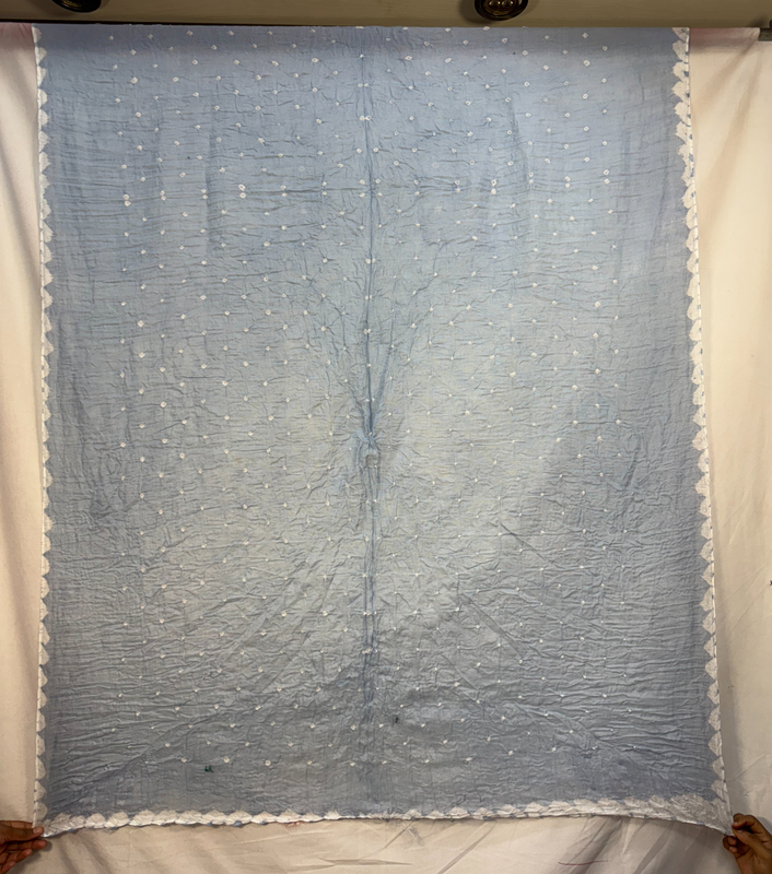 Kala Sanskruti All Over Aqua Color Heavy Cotton Satin Bandhani Dress 2.5 M (Each Piece) Elegant Traditional Wear Dress Material for Women