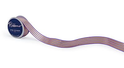 Grosgrain Ribbon with Gold Foil Stripes