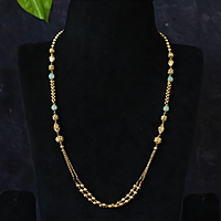 Stone With Floral Design Chain