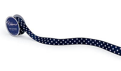 Polka Dot - Navy Blue with White