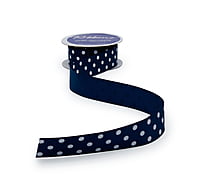 Polka Dot - Navy Blue with White
