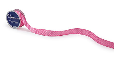 Navy Blue & White Lattice Ribbon