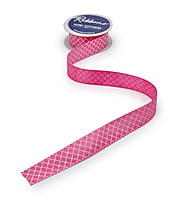 Navy Blue & White Lattice Ribbon