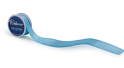 Navy Blue & White Lattice Ribbon