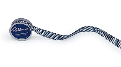 Navy Blue & White Pyramid Ribbon