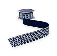 Navy Blue & White Pyramid Ribbon