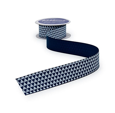 Navy Blue & White Pyramid Ribbon