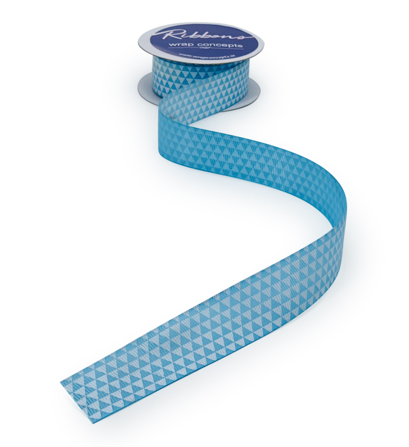 Navy Blue & White Pyramid Ribbon