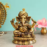 Brass Ganesha Idol - 8 Inch Height