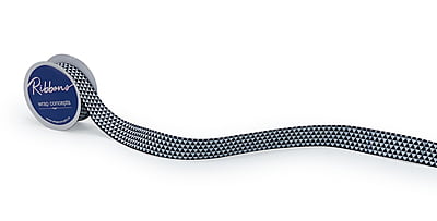 Navy Blue & White Pyramid Ribbon