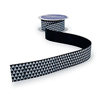 Navy Blue & White Pyramid Ribbon
