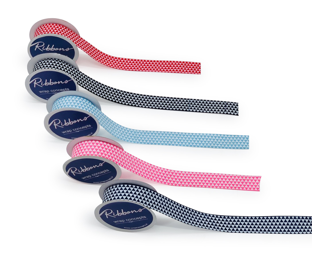 Navy Blue & White Pyramid Ribbon