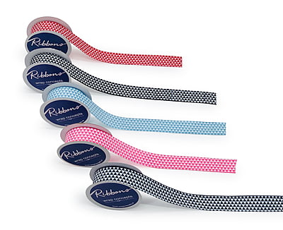 Navy Blue & White Pyramid Ribbon