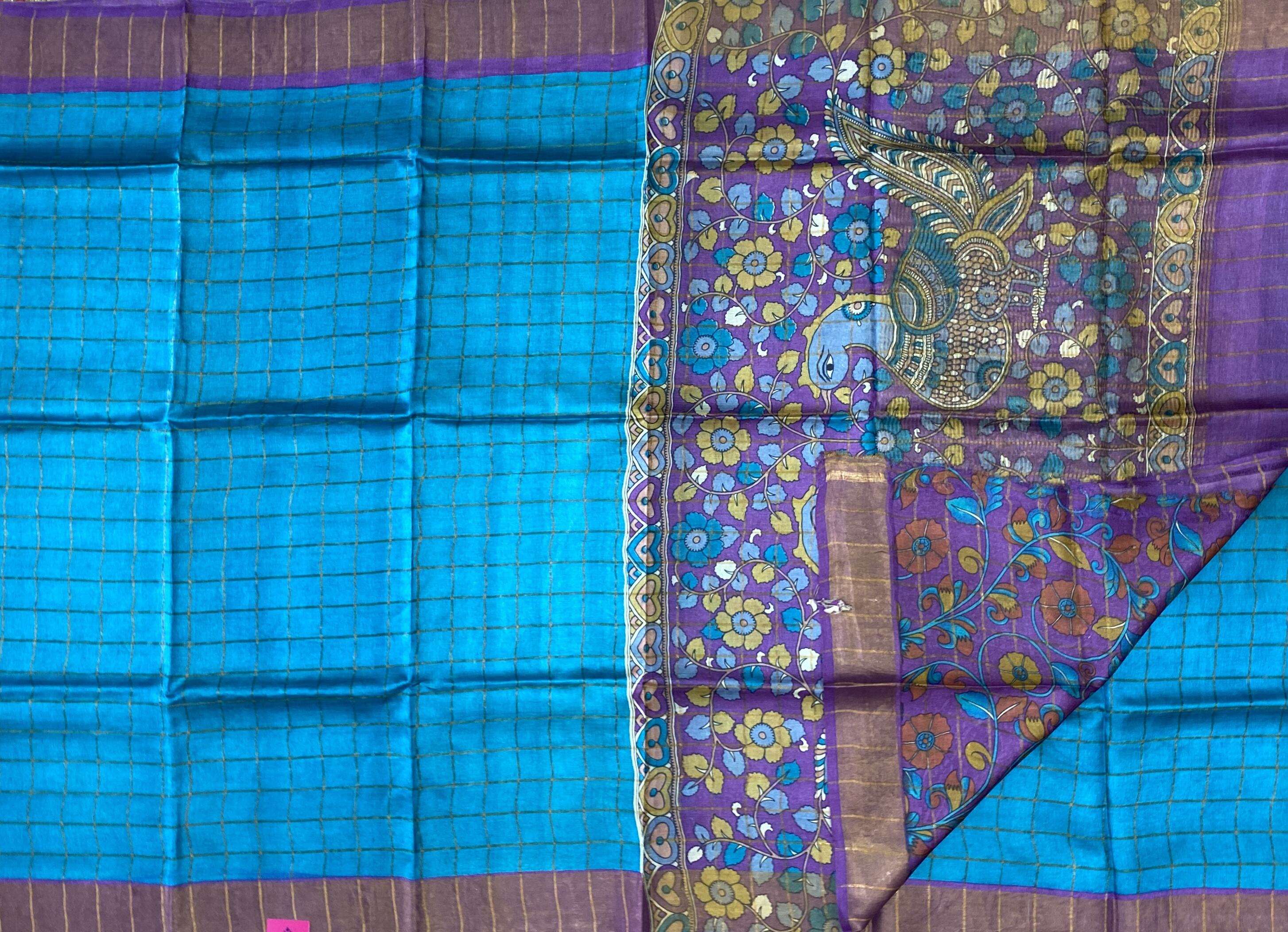 Brindha - Kattam Pure Tussar Silk Sarees Kalamkari Edition SWS2