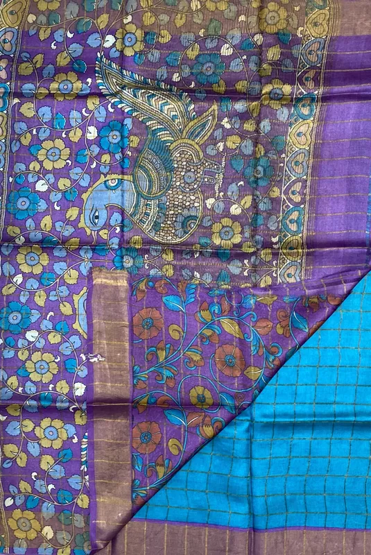 Brindha - Kattam Pure Tussar Silk Sarees Kalamkari Edition SWS2
