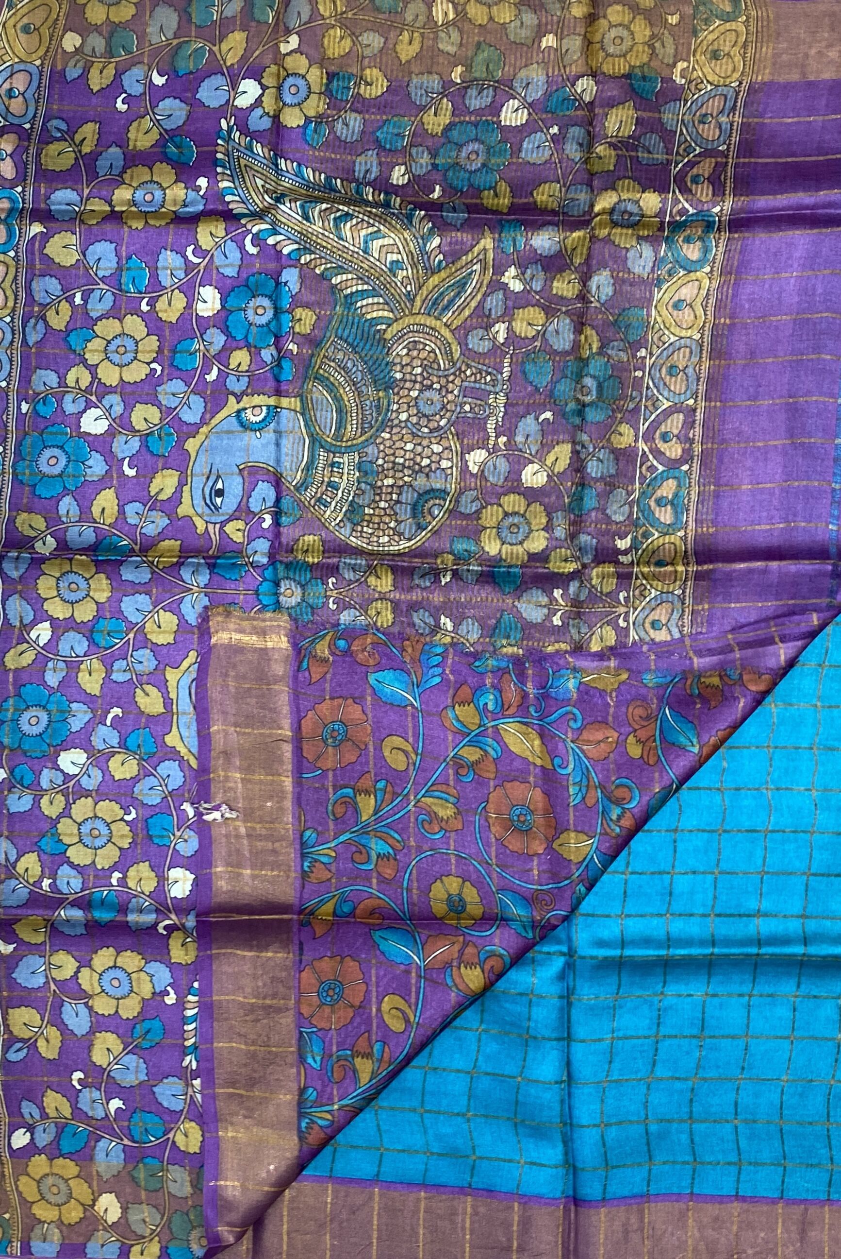 Brindha - Kattam Pure Tussar Silk Sarees Kalamkari Edition SWS2