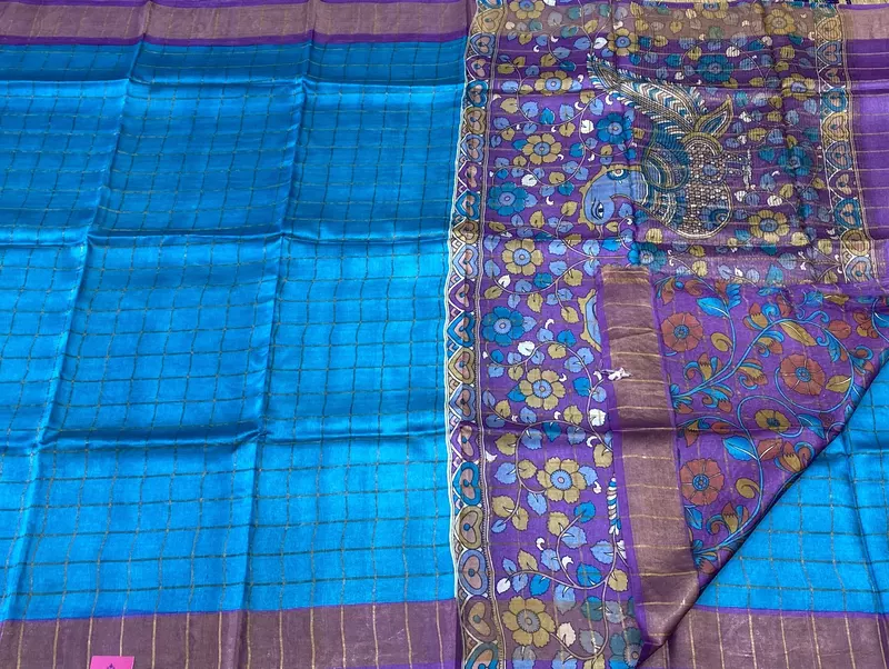Brindha - Kattam Pure Tussar Silk Sarees Kalamkari Edition SWS2