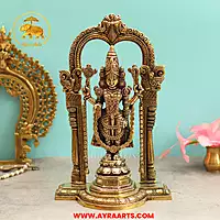 Brass Tirupati Balaji Idol - 13.5 Inch Height