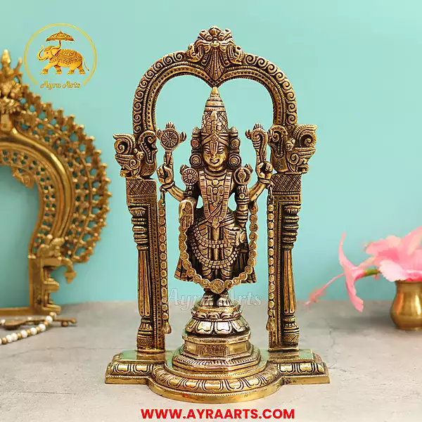 Brass Tirupati Balaji Idol - 13.5 Inch Height