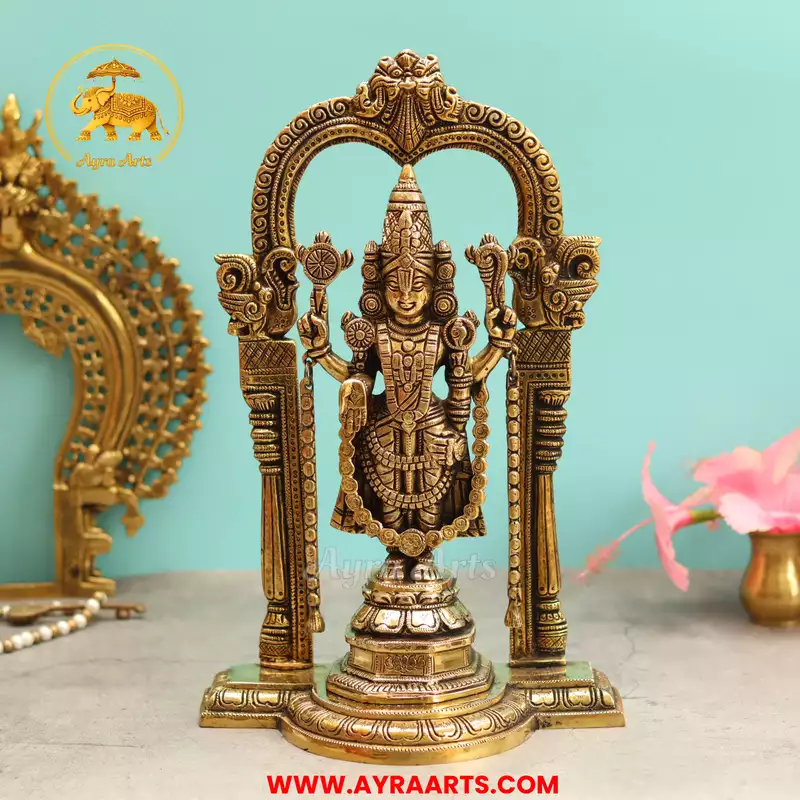 Brass Tirupati Balaji Idol - 13.5 Inch Height