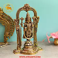 Brass Tirupati Balaji Idol - 13.5 Inch Height