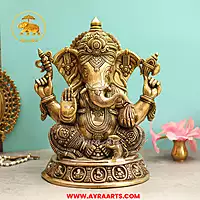 Brass Asta Ganesha - 15 Inch Height
