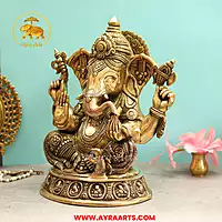 Brass Asta Ganesha - 15 Inch Height