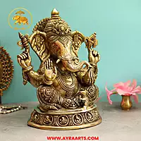 Brass Asta Ganesha - 15 Inch Height