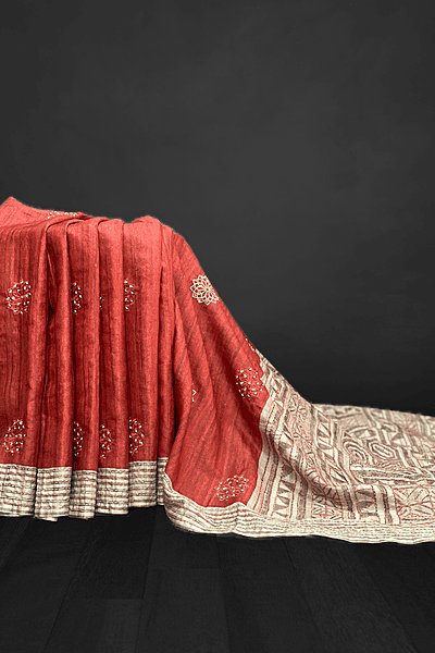 Saanvi - The Dupion Tussar Saree with Buttas on Body 18116